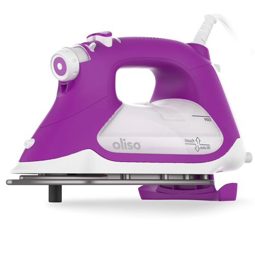 Side view of the Oliso Iron TG1600 Pro Plus Orchid