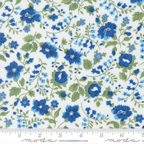 Floral White Multi - Blueprint Yardage