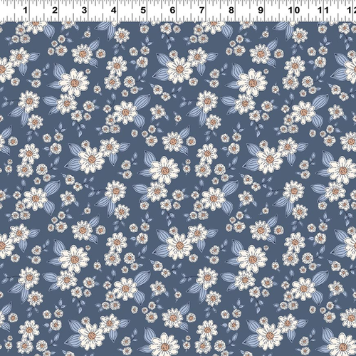 Floral in Denim - Kitten Fun Yardage