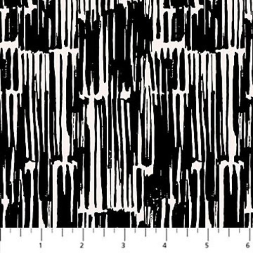 Brush Strokes in Black - Ink & Earth Yardage
