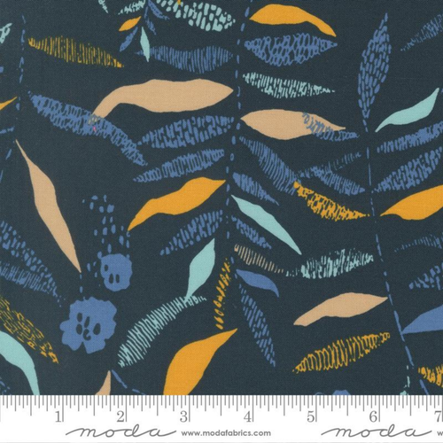 Leaves in Deep Sea - Boho Haven Yardage