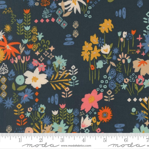 Floral in Deep Sea - Boho Haven Yardage