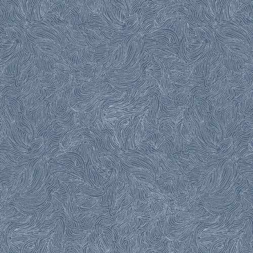 Close up of fabric with a combination of light blue and dark blue in a flowing pattern