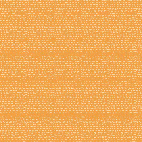Close up of fabric which includes a marigold background and small white dots
