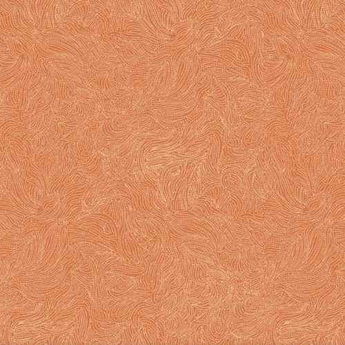 Close up of fabric with an orange and white colored swirl pattern 
