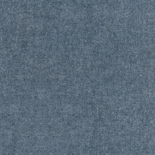 Close up of indigo chambray denim fabric