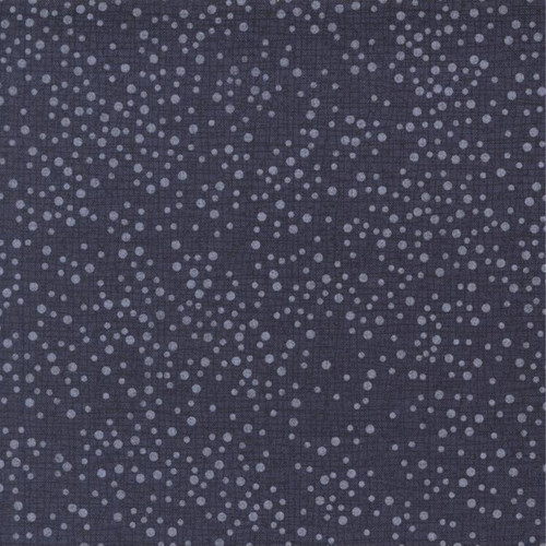 Close up of fabric with faint white dots on a navy background