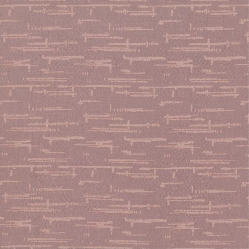 Close up of fabric with abstract stripes in light purple on a deeper lavender colored background