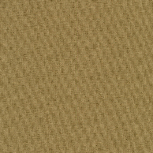 Close up of a deep khaki colored cotton linen fabric 