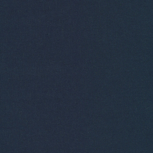 Close up of a dark navy colored cotton linen fabric 
