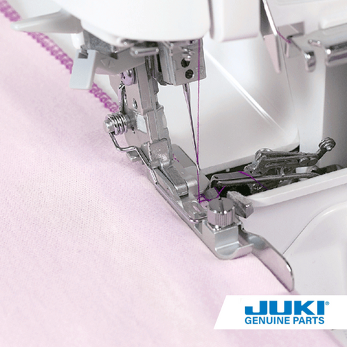 Juki serger blind stitch presser foot (for right side of needle) used for sewing a hem that's not visible from the right side of fabric
