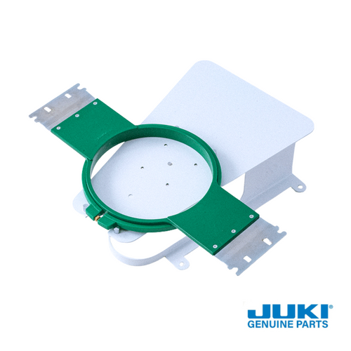 Set of three Juki TFA tubular embroidery frames for the Tajima Sai, including small, medium, and large sizes, designed for embroidering t-shirts, sweatshirts, and other garments.