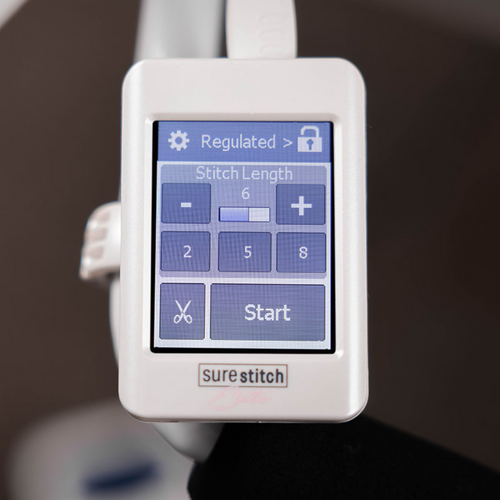 close up image of sure stitch elite main screen