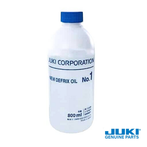 Close up of Juki Defray No.1 Oil in a 600mL bottle for Juki sewing machines