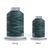 Close-up of two Affinity 40 weight variegated polyester thread spools in shades of blue and green, highlighting the gradual color transitions. A large King spool (3,000 yards) and a smaller Mini spool (1,000 yards) are side by side for size comparison.