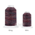 Close-up of a 500-yard spool of Harmony 40 weight variegated thread in shades of red, white, and blue, highlighting the color variations and matte finish.