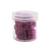 Clear plastic jar containing 20 Magna-Quilt 50 weight cotton bobbins, size L, in Violet, each with 74 yards of thread.