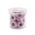 Clear plastic jar containing 20 Magna-Quilt 50 weight cotton bobbins, size L, in Tabriz Orchid, each with 74 yards of thread.