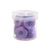 Clear plastic jar containing 10 Magna-Quilt 50 weight cotton bobbins, size M, in Lilac, each with 132 yards of thread.