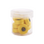 Clear plastic jar containing 10 Magna-Soft 50 weight polyester bobbins, size M, in Bright Yellow, each with 118 yards of thread.