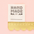 handmade by label being measured with ruler showing 5cm size