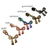 5 bow zipper pulls in gold, rose, rainbow, antique, and gunmetal