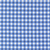 Close up of fabric with a cobalt gingham pattern on a white background
