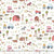 12inch by 12inch of fabric with various farm animals, tractors, and barns, on a white background