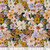 12inch by 12inch of fabric with cream, light pink, orange, and yellow colored flowers