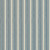 Close up of fabric with cream colored stripes on a muted blue background