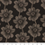 10inch by 10inch of fabric with striped cream colored flowers on a black background