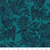 10inch by 10inch of fabric with dark navy peonies on a teal background