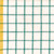 Close up of towel fabric with a turquoise striped pattern with a yellow stripe on the edge on a white background
