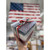 Flag Quilt Kit in red, white and blue with quilt sample in the background