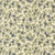 Close up of fabric with tossed blue flowers on a cream colored background