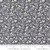 7inch by 7inch of fabric with small white birds and leaves on a navy background