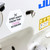 "step away from the fabric scissors" sticker on sewing machine