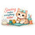 "Sewing makes everything better" sticker with kitten and thread