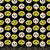 7inch by 7inch of fabric with white and green pumpkins on a black background