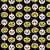 Close up of fabric with white and green pumpkins on a black background