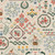 Close up of canvas linen fabric with a variety of patterns including flowers, farm animals, leaves, and hearts, on a cream colored background