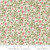 7inch by 7inch of fabric with green leaves, vines, and red holly berries on a cream colored background