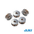 Five-pack of genuine Juki size L metal bobbins for TL machines, designed for the vertical full rotary hook in semi-professional sewing machines.