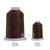 Close-up of two spools of Glide 40 weight polyester thread in Brunette: a large King spool (5,500 yards) and a smaller Mini spool (1,100 yards), shown side by side for size comparison, with a smooth texture and noticeable sheen.