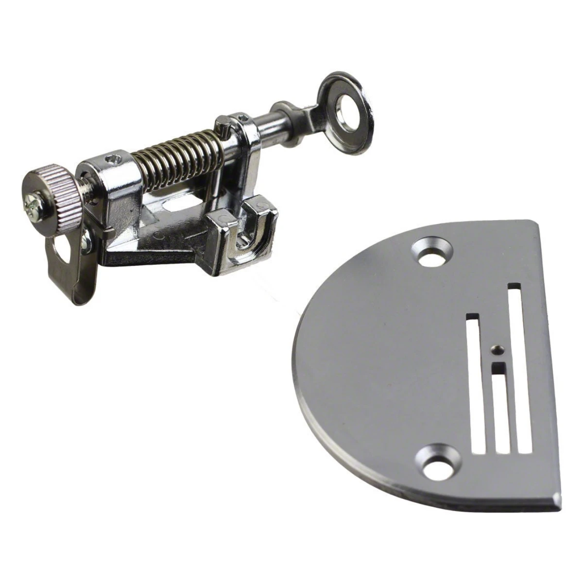 Adjustable darning foot with plate