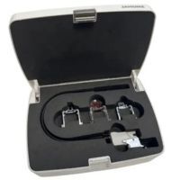 ASR (Accurate stitch regulator) case including all all included items: closed-toe foot, clear-view foot, open-toe foot, ruler work foot, and instruction card.