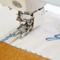 Janome even feed foot in action