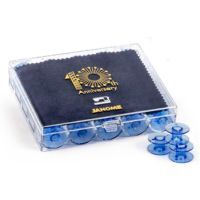 Janome Skyline 10 year anniversary bonus bobbins. 25 count in blue.