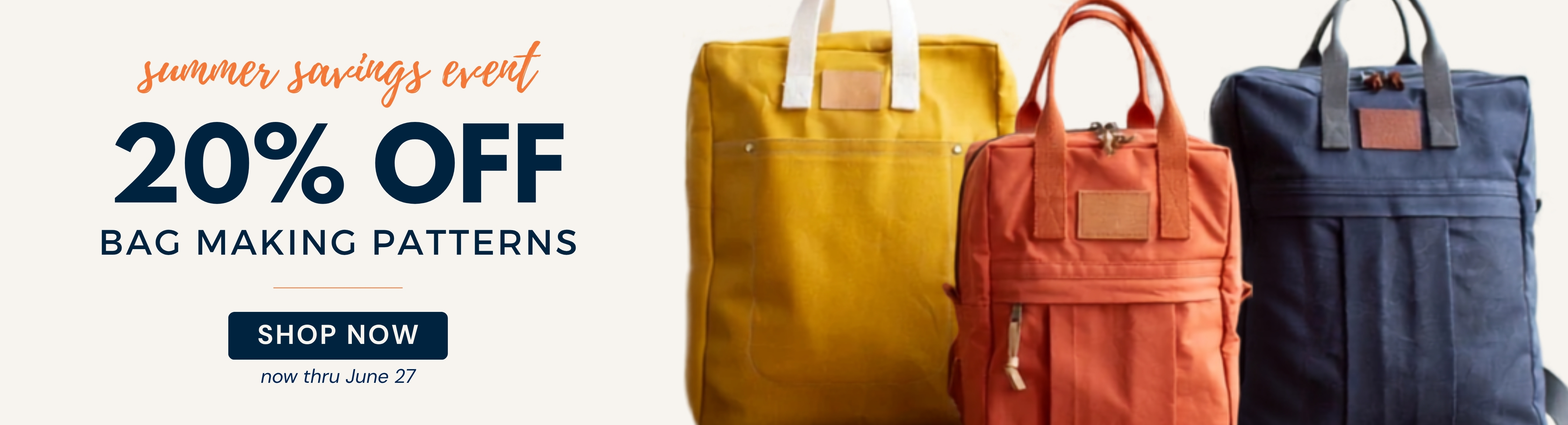 Click to shop bag patterns — 20% off
