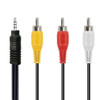 3.5mm to RCA Camcorder AV Audio Video Output Cable, 3 RCA to 3.5mm 1/8" AV Input Adapter Cord